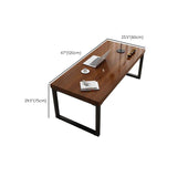 Escritorio de escritura industrial escritorio de secretario marrón rectangular con patas de metal