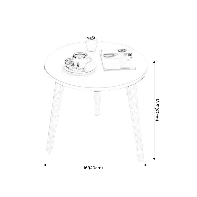 Tavolino da 3 gambe in legno bianco/naturale tavolino rotondo per soggiorno