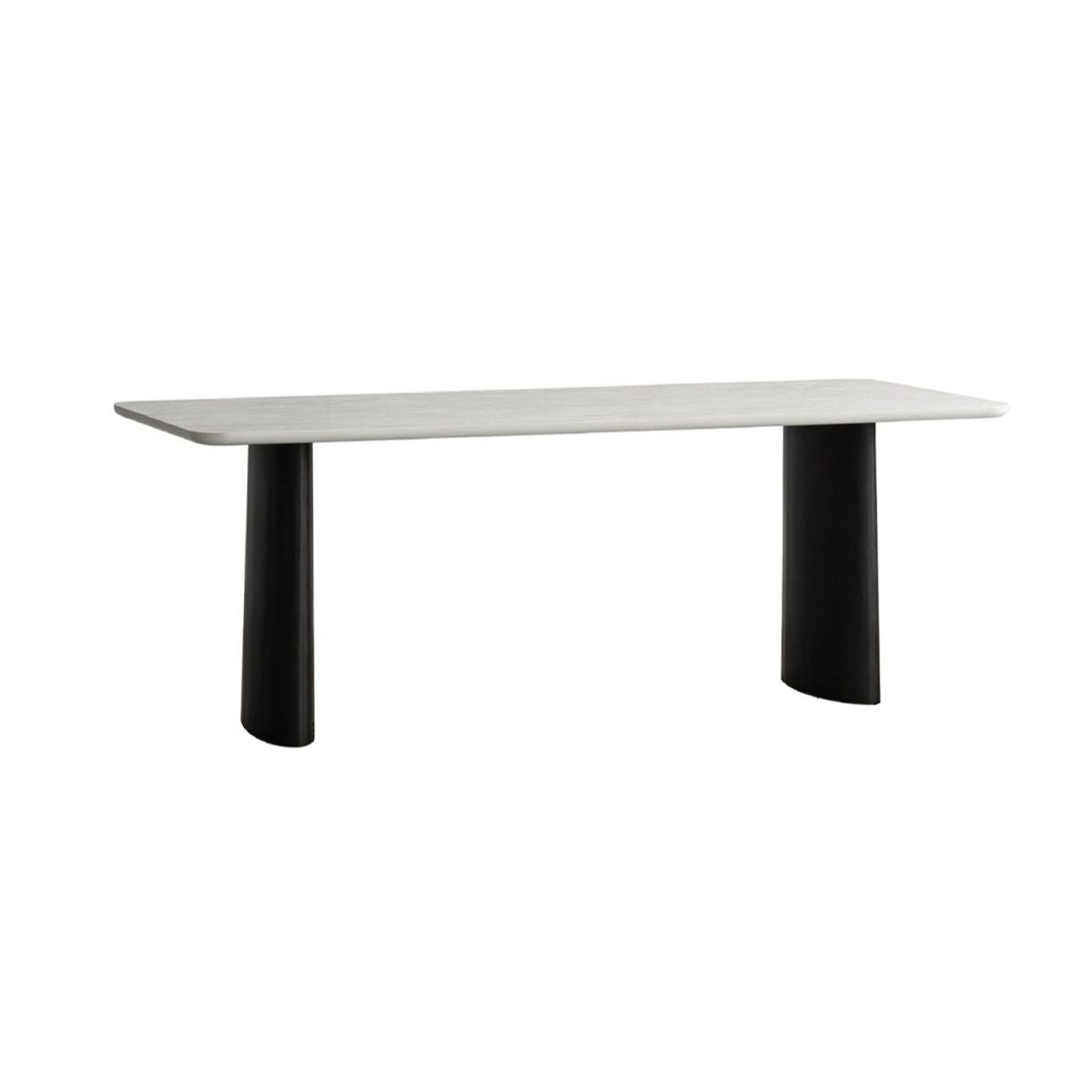 Contemporary White Retractable Wooden Dining Table with Double Pedestal Clearhalo 'Dining Tables & Seating' 'Dining Tables' 'dining_table' 'furn' 'furn_dining_table' 'Furniture' 'Kitchen & Dining Furniture' 1200x1200_076c6805-da4c-4af4-9fc1-ed6b50749287