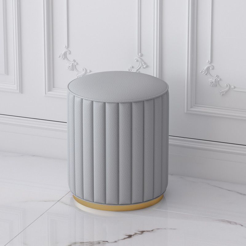Stylish Indoor Leather Ottoman Solid Color Round Velvet Foot Stool Ottoman Clearhalo 'furn' 'furn_ottomans_poufs' 'Furniture' 'Living Room Furniture' 'Ottomans & Poufs' 'ottomans_poufs' 1200x1200_076ca3e5-83da-429a-8de8-b2d856a3494c