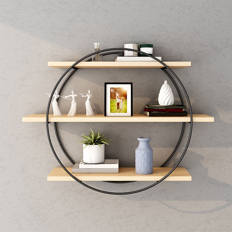Industrial Wall Mounted Bookshelf Black Iron Frame Pine Shelf Bookshelf for Living Room Clearhalo 'Bookcases' 'furn' 'furn_bookcases' 'Furniture' 'furniture_bookcases' 'kitchen' 'kitchen_bookcases' 'Living Room Furniture' 'Office Furniture' 1200x1200_076cb6c0-30d3-4a88-8d18-219c228ce365