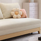 37.4" Wide Futon Sofa Bed with Upholstered Foldable Wood Contemporary Beige