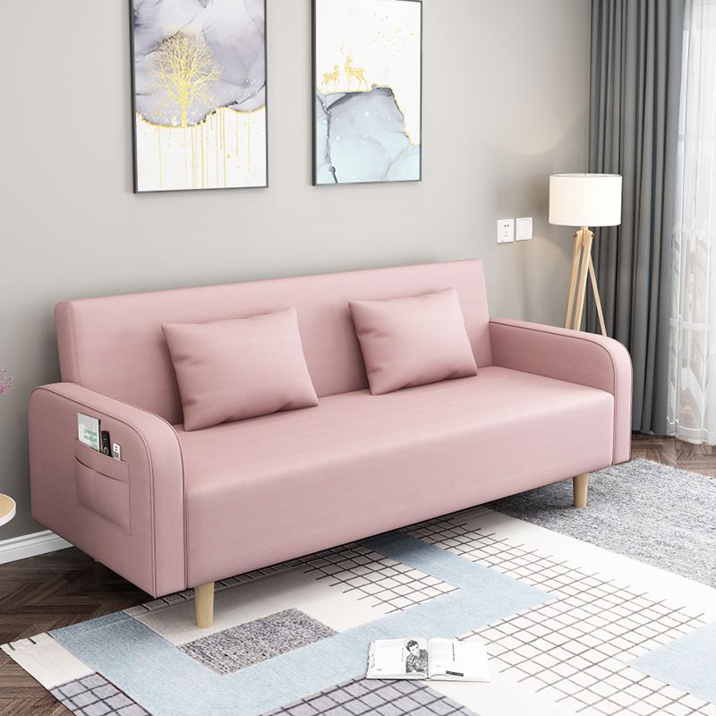 Square Arm Split Back Nordic Fabric 3-seat Sofa Spleeper Sofa 28.74" D x 35.43" H Clearhalo 'furn' 'furn_sofas' 'Furniture' 'furniture_sofas' 'kitchen' 'kitchen_sofas' 'Living Room Furniture' 'Sofa' 'sofas' 1200x1200_076efe8d-a486-4f97-a603-110064877c79