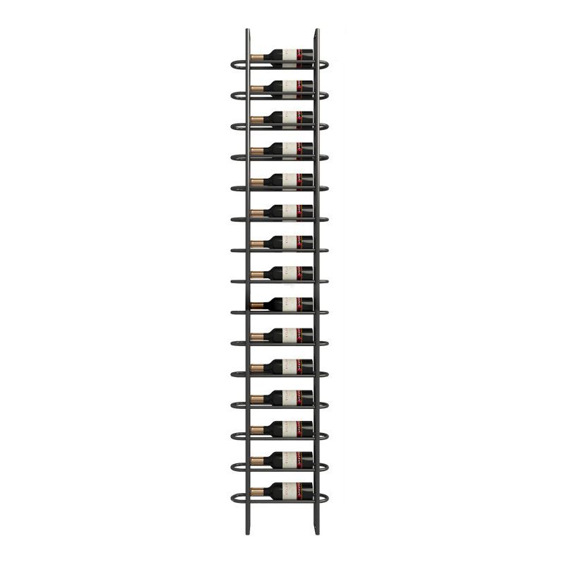 Industrial Floor Wine Bottle Rack Black Iron Bottle Holder for Bar