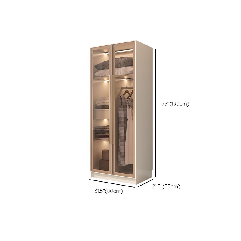 Armadio per armadio in vetro e legno con scaffali armadio moderno del guardaroba