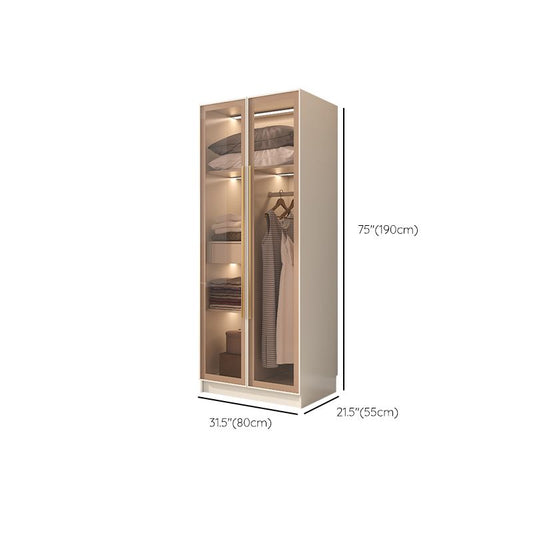 Armadio per armadio in vetro e legno con scaffali armadio moderno del guardaroba