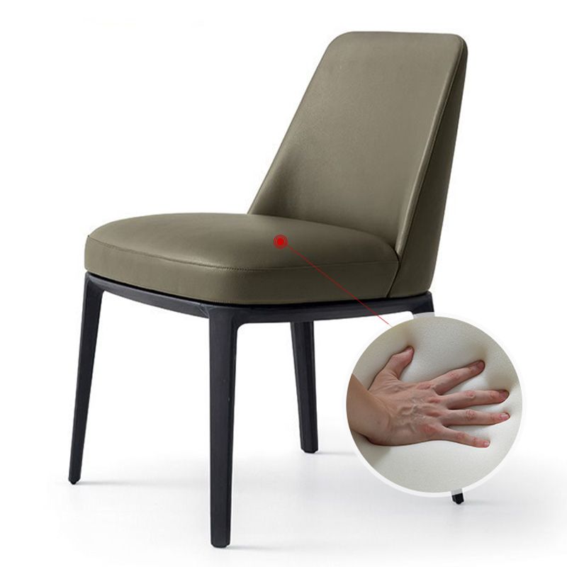 Upholstered Dining Accent Chair Faux Leather and Solid Wood Dining Room Chair Clearhalo 'Dining Chairs' 'Dining Tables & Seating' 'dining_chair' 'furn' 'furn_dining_chair' 'Furniture' 'Kitchen & Dining Furniture' 1200x1200_0773a57f-175d-4e1c-846e-5ad715a5613b