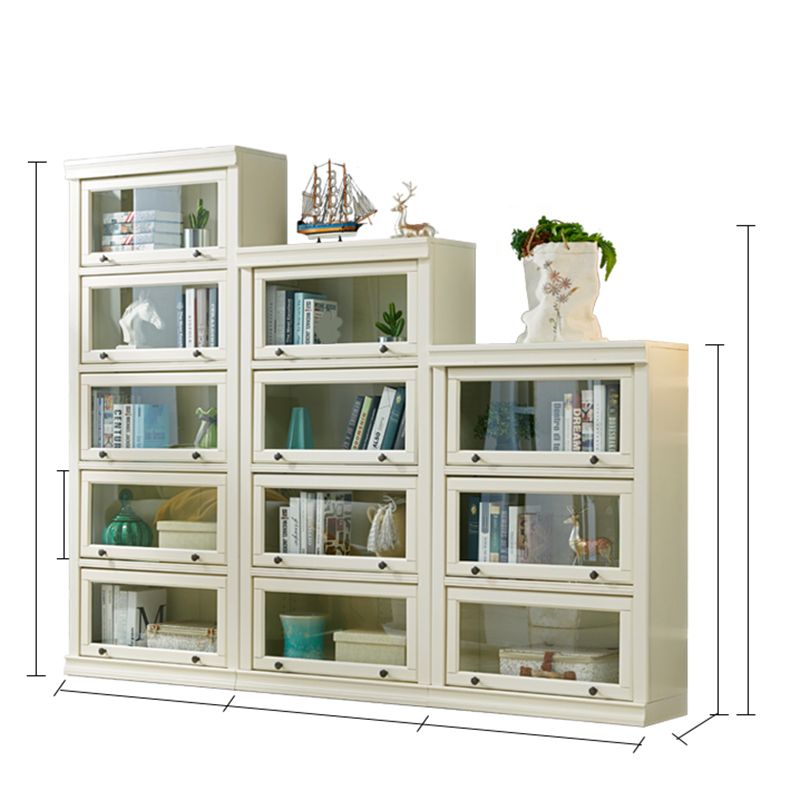 Contemporary Wooden Bookshelf White Standard Shelf Bookcase for Home Office