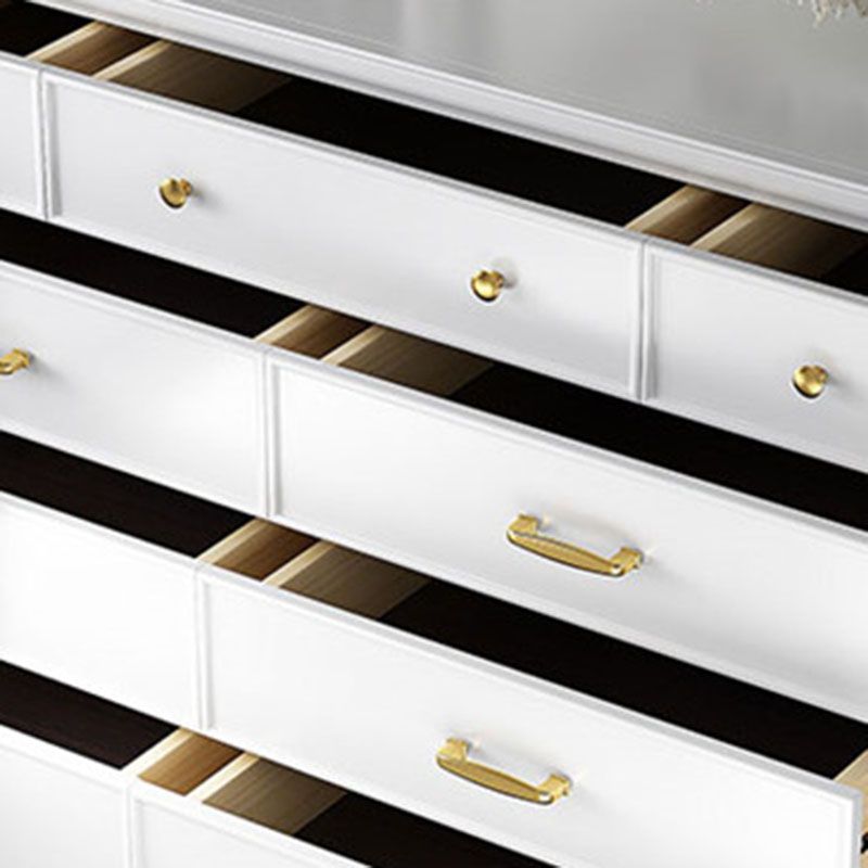 Commode en bois massif avec coffre de rangement Classic Glam de 17,55 pouces avec 5/7/9 tiroirs
