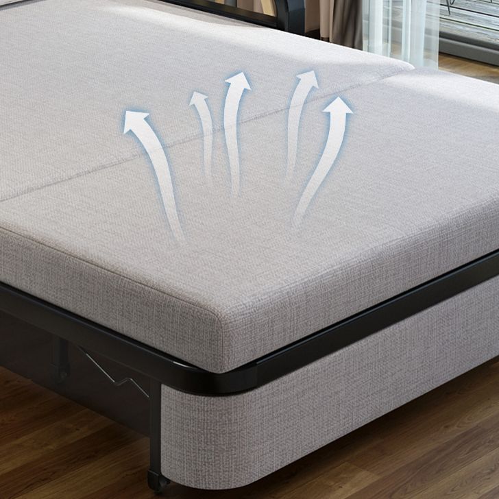Sofa contemporain de 30 "de large oreiller gris futon inclus canapé-lit de rangement