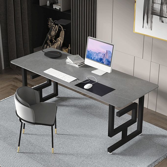 Rectangular Home Office Writing Desk Industrial Style Sled Office Desk Clearhalo 'furn' 'furn_office_desk' 'Furniture' 'furniture_office_desk' 'Office Desks' 'Office Furniture' 'office_desk' 1200x1200_0774cf32-48df-47d7-8023-ff7978398e27