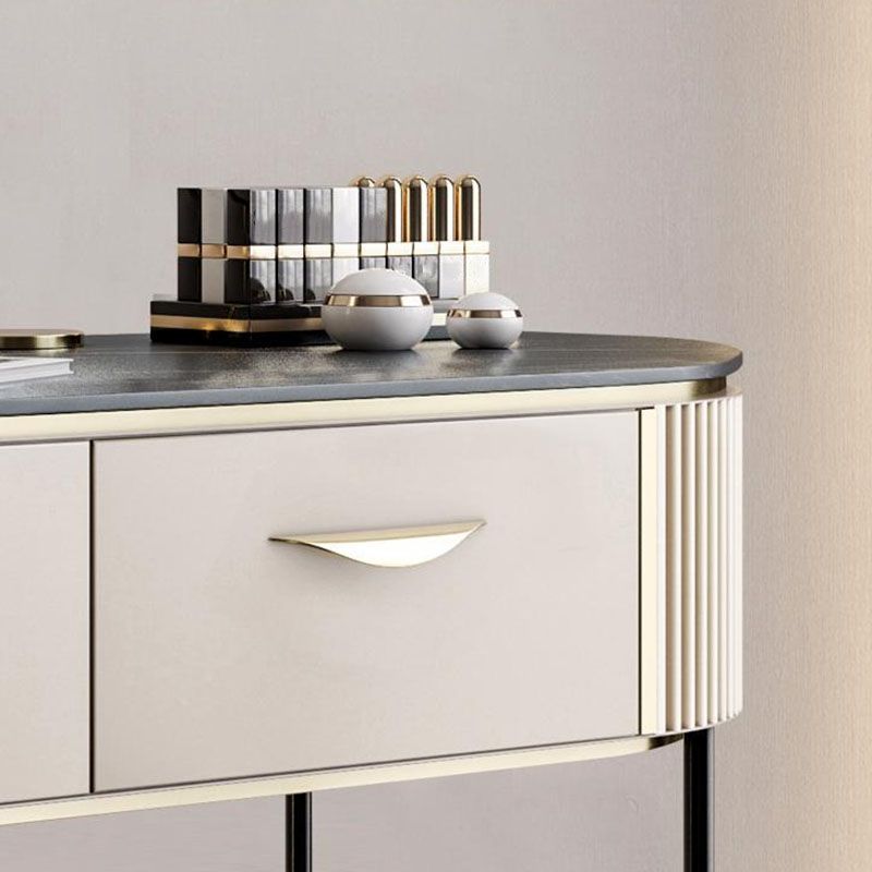 Zeitgenössisches Schlafzimmer mit Make-up-Tisch und Hocker Doppelschubladen Make-up Eitelkeit