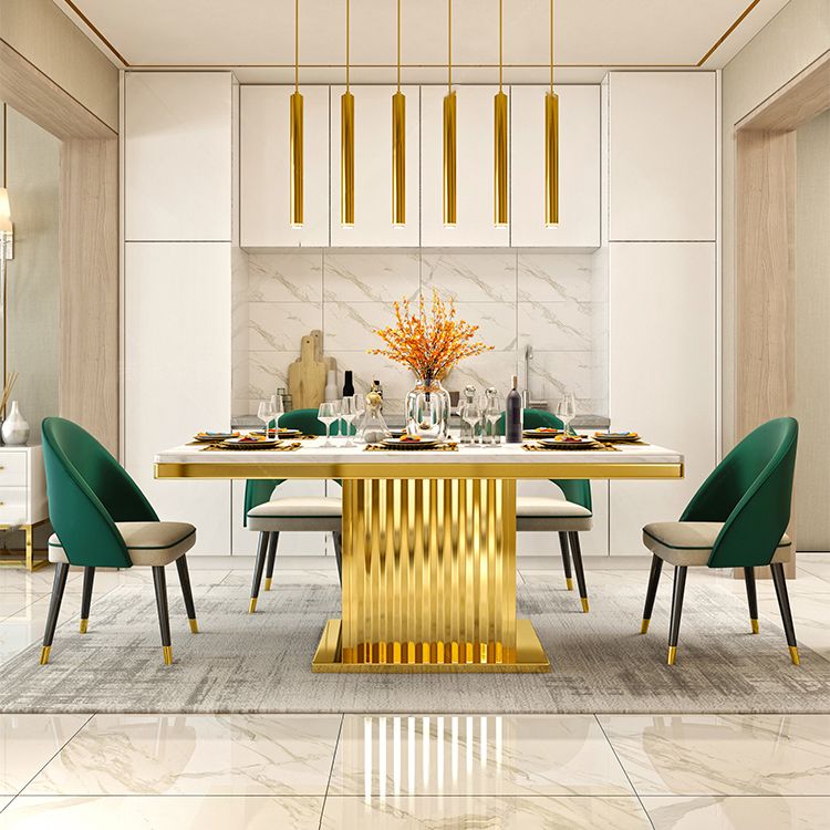 Metal Traditional Luxury Rectangle Indoor Table Marble Top Table with Pedestal Clearhalo ' dining_table' 'Dining Tables & Seating' 'Dining Tables' 'furn' 'furn_dining_table' 'Furniture' 'furniture_dining_table' 'Kitchen & Dining Furniture' 'kitchen&dining_furn' 'kitchen' 'kitchen_dining_table' 1200x1200_0775f648-e3fb-4450-a241-eb575b692436
