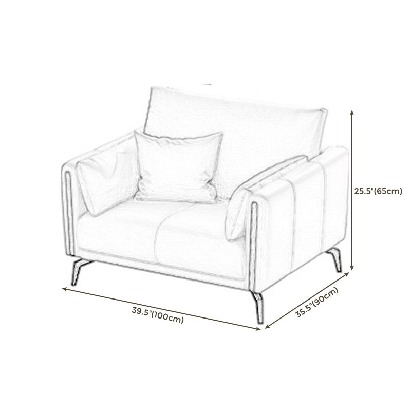 Grey Stain Resistant Settee Couch Square Arm Loose Back Loveseat Clearhalo 'furn' 'furn_sofas' 'Furniture' 'furniture_sofas' 'kitchen' 'kitchen_sofas' 'Living Room Furniture' 'Sofa' 'sofas' 1200x1200_0776eef2-2ab0-4495-a2a7-55f00379b0a5