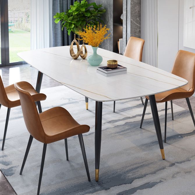 Industrial Home Sintered Stone Scratch Resistant Dining Table 4 Legs Base Rectangle Table Clearhalo ' dining_table' 'Dining Tables & Seating' 'Dining Tables' 'furn' 'furn_dining_table' 'Furniture' 'furniture_dining_table' 'Kitchen & Dining Furniture' 'kitchen&dining_furn' 'kitchen' 'kitchen_dining_table' 1200x1200_0779135d-cce7-4796-93db-f759420246ab