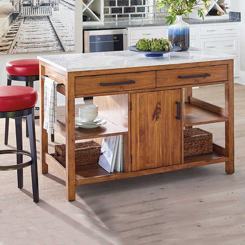 Farmhouse Stationary Kitchen Island Set Wood Rectangular Kitchen Island Set Clearhalo 'furn' 'furn_kitchen_islands_carts' 'Furniture' 'Kitchen & Dining Furniture' 'Kitchen Islands & Carts' 'kitchen_islands_carts' 1200x1200_0779451b-c2d1-494a-873d-4528758b2d2d