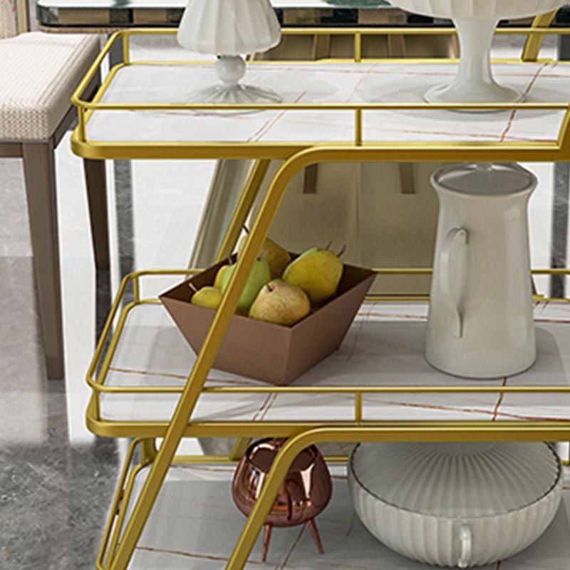 Tavolo di preparazione in metallo contemporaneo 35.43 "H tavolo da preparazione a rotolamento per sala da pranzo