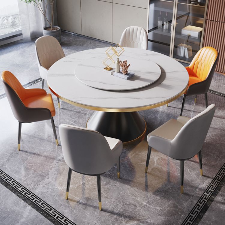 Contemporary Sintered Stone Dining Table Round Table with Metallic Base Clearhalo ' dining_table' 'Dining Tables & Seating' 'Dining Tables' 'furn' 'furn_dining_table' 'Furniture' 'furniture_dining_table' 'Kitchen & Dining Furniture' 'kitchen&dining_furn' 'kitchen' 'kitchen_dining_table' 1200x1200_077ae26f-00de-48a6-b835-f17db5904a50