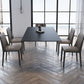 Rectangular Stone White-gray Dining Table Modern Furniture with Acrylic Double Pedestal