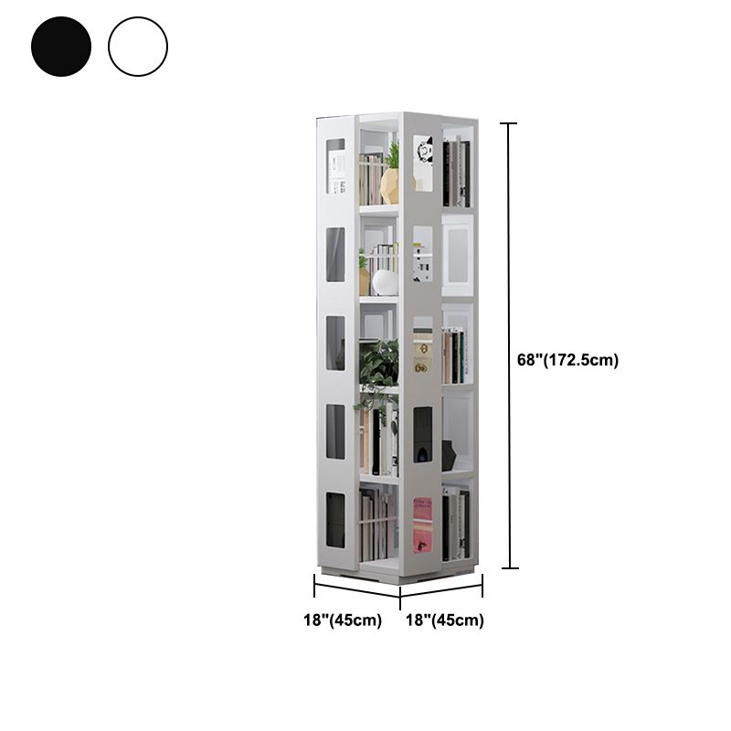 Open Back Bookshelf Modern Metal Geometric Rotatable Bookcase