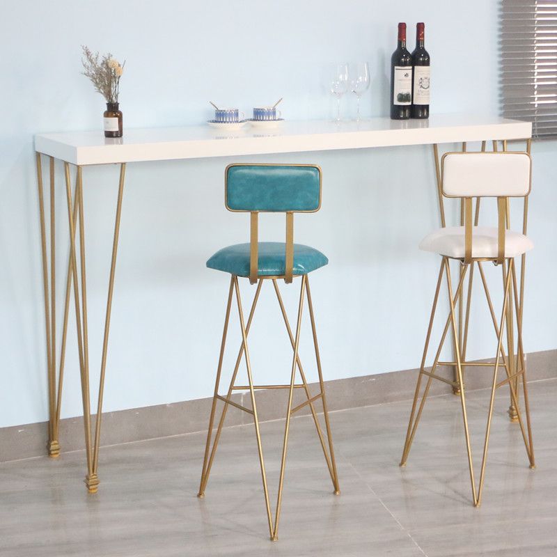 Table de pub rectangulaire moderne en bois massif, hauteur de bar, pour salon