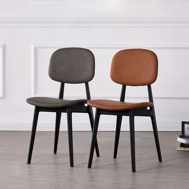 PU Leather Armless Dining Chairs Open Back Side Chair with Plastic Legs Clearhalo ' kitchen&dining_furn' 'Dining Chairs' 'Dining Tables & Seating' 'dining_chair' 'furn' 'furn_dining_chair' 'Furniture' 'furniture_dining_chair' 'Kitchen & Dining Furniture' 'kitchen' 1200x1200_078024ab-b802-44f3-83bf-71babb33725e