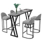 Industrielles 1/5-teiliges Bartisch-Set, rechteckiger Stein-Thekentisch mit hohen Hockern