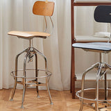 Industrial Metal Bar Stools Swivel Adjustable Height Bar Stool with Footrest Clearhalo 'Bar Furniture' 'Bar Stools' 'bar_stools' 'furn' 'furn_bar_stools' 'Furniture' 'Kitchen & Dining Furniture' 1200x1200_0780b970-178f-4601-89c9-9b00c1976475