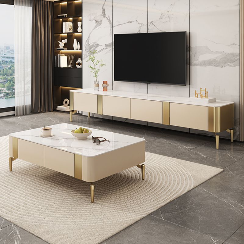 Stone TV Media Console Contemporary TV Console with 4 Drawers Clearhalo 'furn' 'furn_tv_stands_entertainment_centers' 'Furniture' 'Living Room Furniture' 'TV Stands & Entertainment Centers' 'TV Stands & Media Storage Furniture' 'tv_stands_entertainment_centers' 1200x1200_0781aa25-2439-4f1b-bea9-c416bb392550