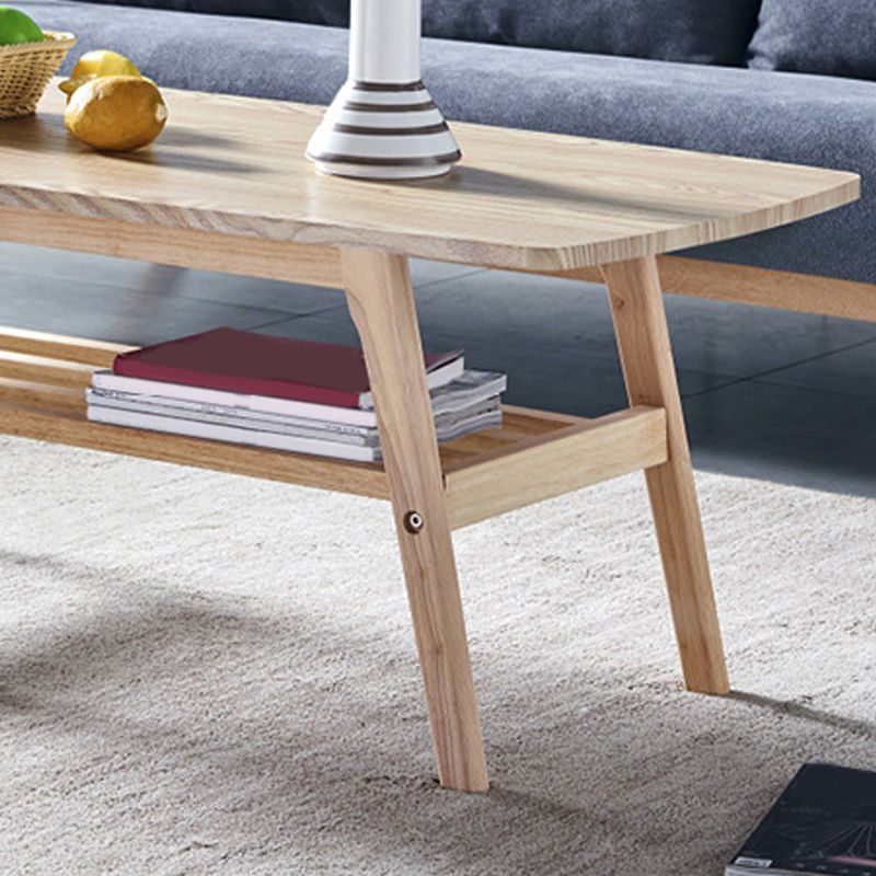 4 Legs 1 Coffee Table Modern Rectangular Solid Wood Coffee Table Clearhalo 'Coffee & Accent Tables' 'Coffee Tables' 'coffee_tables' 'furn' 'furn_coffee_tables' 'Furniture' 'Living Room Furniture' 1200x1200_07835bb0-8b35-423a-8df7-a968e6d55b1e