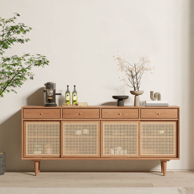 Farmhouse Storage Sideboard Home Wooden Side Board with Sliding Door Clearhalo 'buffet_sideboard' 'Buffets & Sideboards' 'furn' 'furn_buffet_sideboard' 'Furniture' 'Kitchen & Dining Furniture' 1200x1200_0783bf0c-40b7-47b0-9f0d-02e1e14eb588