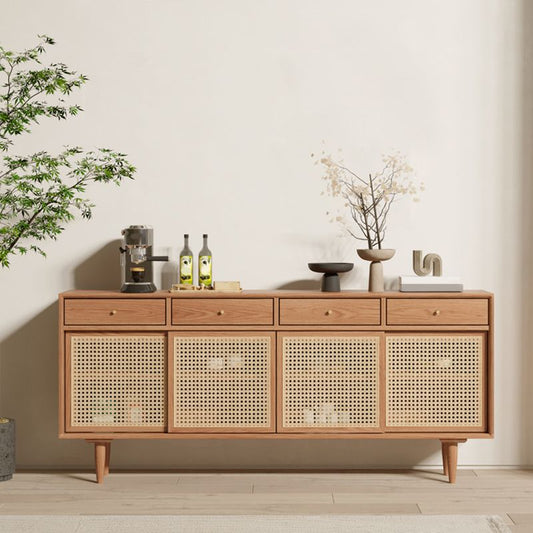 Farmhouse Storage Sideboard Home Wooden Side Board with Sliding Door Clearhalo 'buffet_sideboard' 'Buffets & Sideboards' 'furn' 'furn_buffet_sideboard' 'Furniture' 'Kitchen & Dining Furniture' 1200x1200_0783bf0c-40b7-47b0-9f0d-02e1e14eb588
