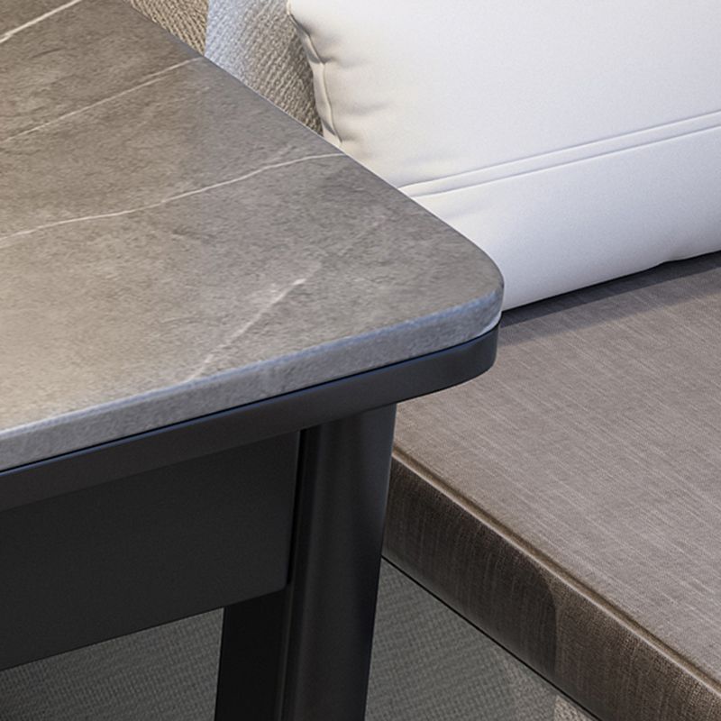 1 Drawer Writing Desk Rectangular Shaped Task Desk in Grey/Black for Home Clearhalo 'furn' 'furn_office_desk' 'Furniture' 'Office Desks' 'Office Furniture' 'office_desk' 1200x1200_0784bcbe-d0b7-4562-bbd0-0fa0b6d92c10