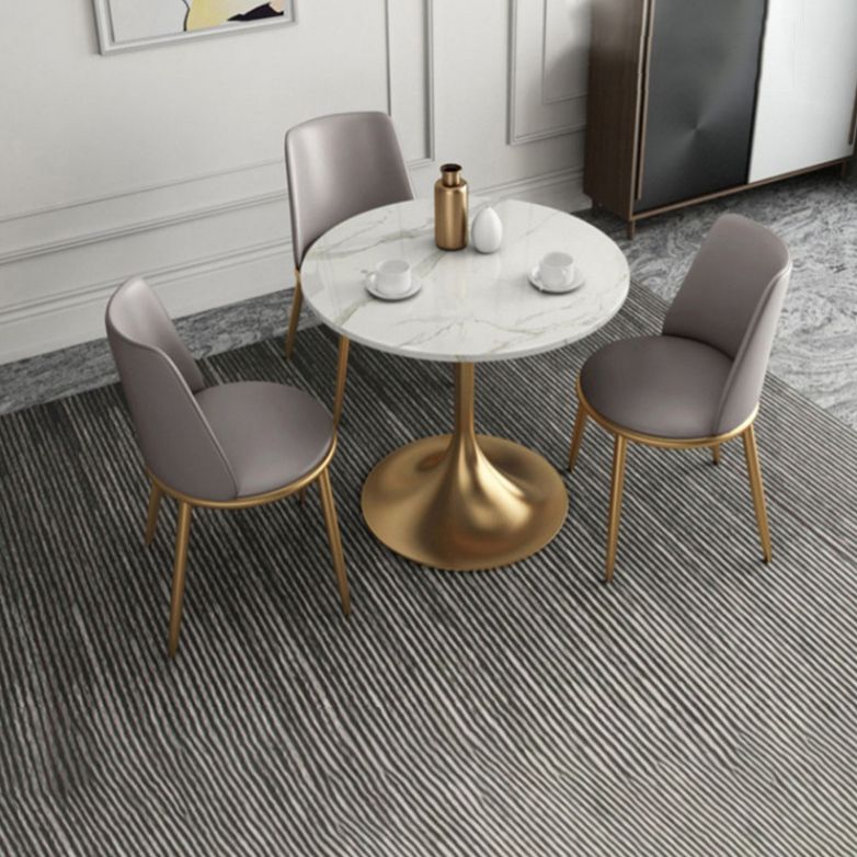 Glam Sintered Stone Dining Set Round 1/2/4/5 Pieces Dining Set for Home Use Clearhalo 'Dining Room Sets' 'Dining Tables & Seating' 'dining_room_set' 'furn' 'furn_dining_room_set' 'Furniture' 'Kitchen & Dining Furniture' 1200x1200_0785c431-faf9-44c6-a455-6c3fe73f7d15
