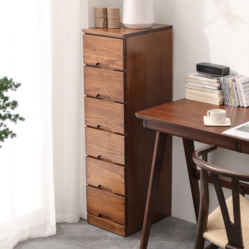 15.74" Wide Mid-Century Modern Wood Accent Chest with 6 Drawers