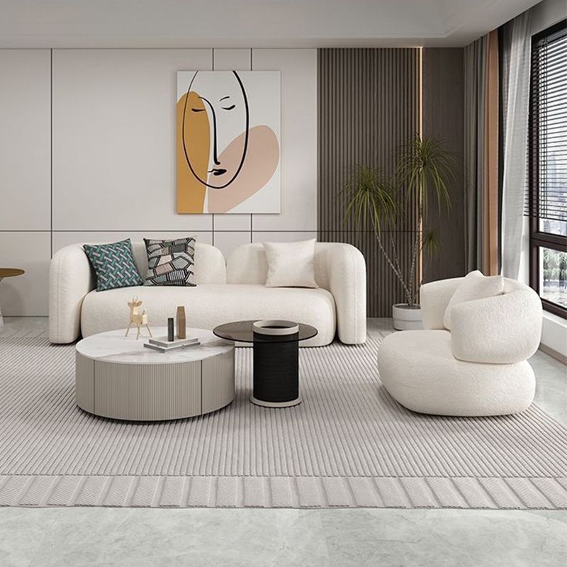 Wol witte smoking tuxedo arm bank hedendaagse standaard bank met strakke rug