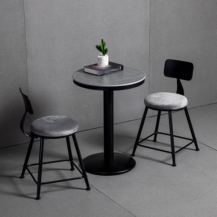 Industrial Metal Barstool Low Back Fabric Upholstered Counter Stool in Matte Finish Clearhalo 'Bar Furniture' 'Bar Stools' 'bar_stools' 'furn' 'furn_bar_stools' 'Furniture' 'Kitchen & Dining Furniture' 1200x1200_078a85ba-a405-425b-9be3-676b61c80723