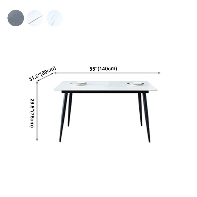Rectangle Sintered Stone Dining Table Industrial Style 4 Legs Table for Home Clearhalo ' dining_table' 'Dining Tables & Seating' 'Dining Tables' 'furn' 'furn_dining_table' 'Furniture' 'furniture_dining_table' 'Kitchen & Dining Furniture' 'kitchen&dining_furn' 'kitchen' 'kitchen_dining_table' 1200x1200_078a9ae8-dc64-422d-976d-994545f38737