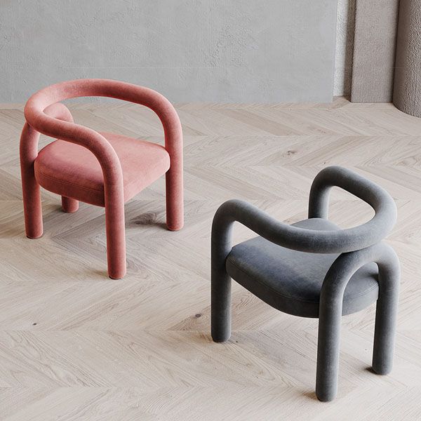 Designer Style Velvet Curved Arm Chair Open Back Matte Finish Dining Chair Clearhalo ' kitchen&dining_furn' 'Dining Chairs' 'Dining Tables & Seating' 'dining_chair' 'furn' 'furn_dining_chair' 'Furniture' 'furniture_dining_chair' 'Kitchen & Dining Furniture' 'kitchen' 1200x1200_078a9b72-b810-42b0-9d32-acce95114ea9