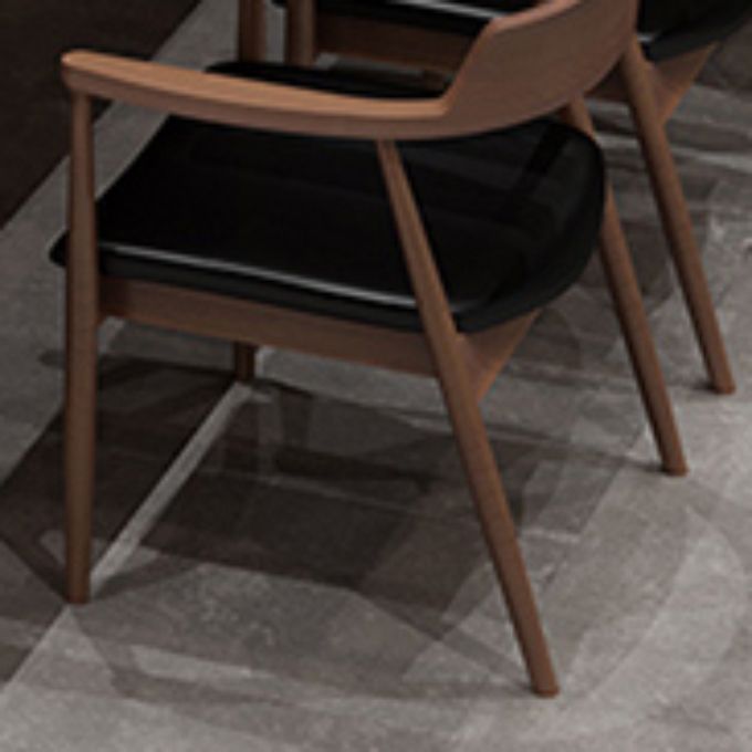 Eigentijdse arm eetstoelen gestoffeerde eetkamerstoelen met houtbasis