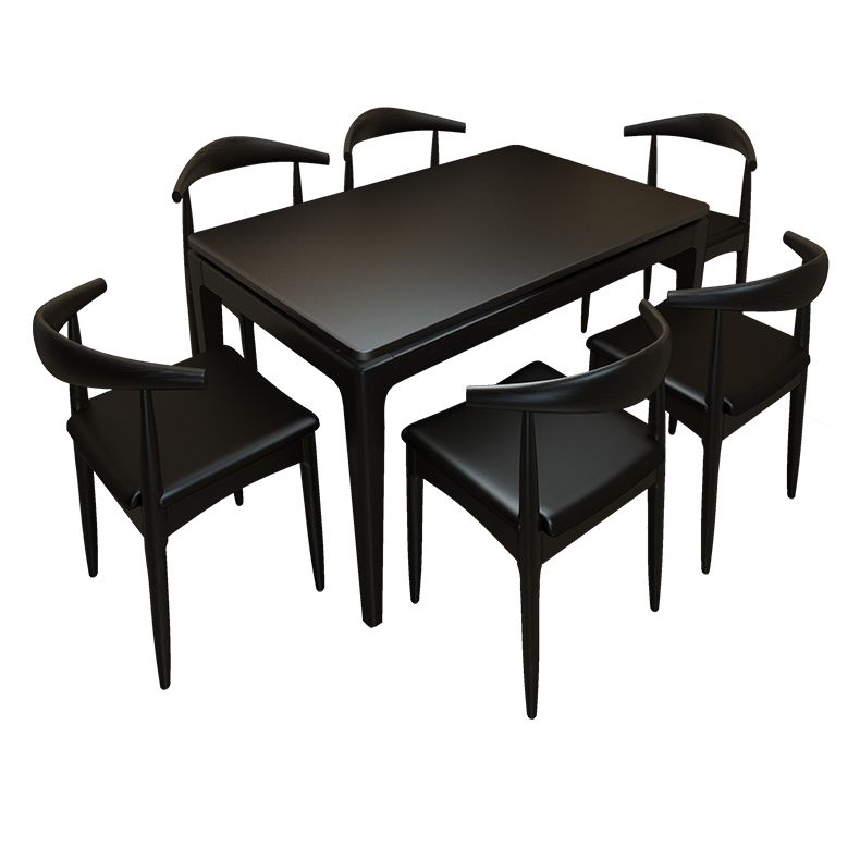 Simple Style Sintered Stone Dining Table Ash Wood Base Rectangle Table for Home Clearhalo ' dining_table' 'Dining Tables & Seating' 'Dining Tables' 'furn' 'furn_dining_table' 'Furniture' 'furniture_dining_table' 'Kitchen & Dining Furniture' 'kitchen&dining_furn' 'kitchen' 'kitchen_dining_table' 1200x1200_078bb0ae-b7b7-4feb-b842-c0b6b586e6cb