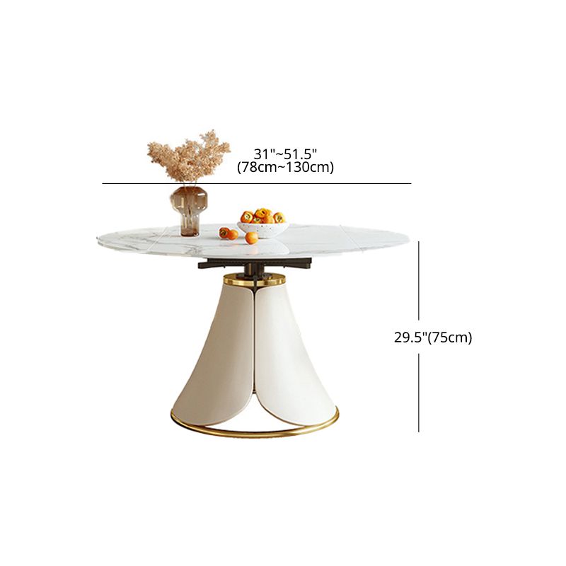 Glam 1/4/5/6/7 Pieces Dining Set Round Stone Dining Table for Dining Room Clearhalo 'Dining Room Sets' 'Dining Tables & Seating' 'dining_room_set' 'furn' 'furn_dining_room_set' 'Furniture' 'furniture_dining_room_set' 'Kitchen & Dining Furniture' 1200x1200_078cb0a0-f8dd-48ee-98f2-31603ea94bac