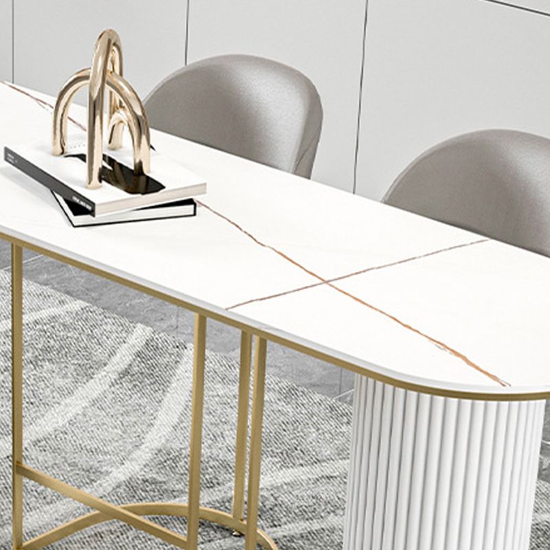 Mesa de bar de piedra sinterizada moderna, mesa de comedor con base metálica para cocina y sala de estar