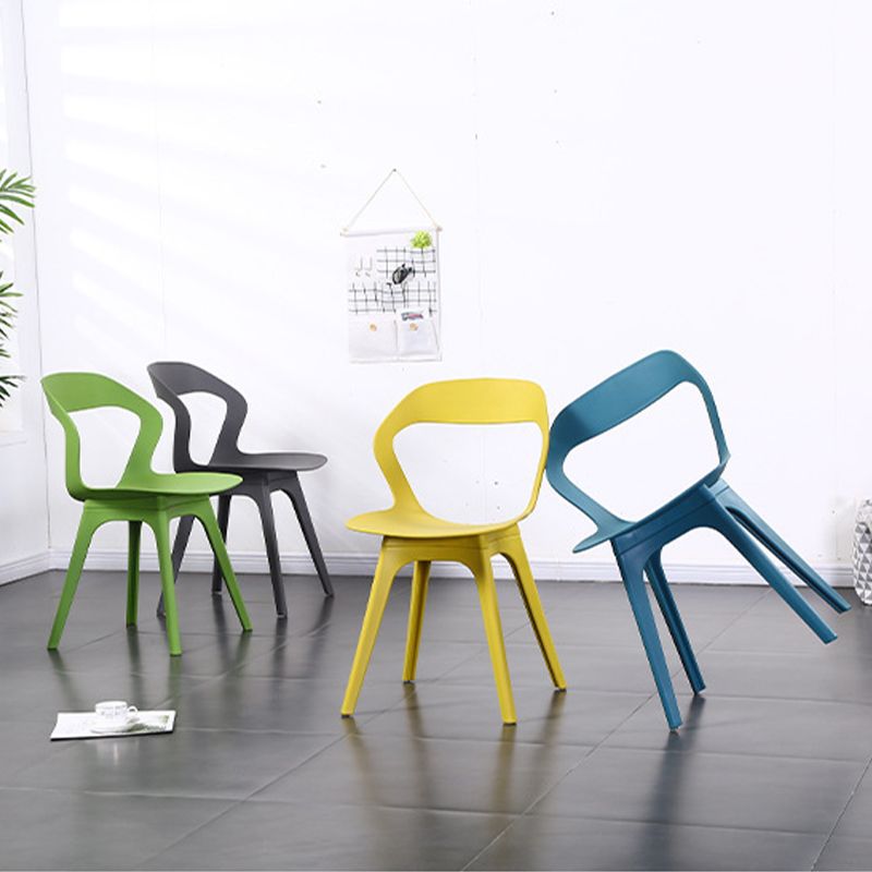 Contemporary Kitchen Dining Chair Vinyl Open Back Side Chair Clearhalo 'Dining Chairs' 'Dining Tables & Seating' 'dining_chair' 'furn' 'furn_dining_chair' 'Furniture' 'Kitchen & Dining Furniture' 1200x1200_078e2b9f-310b-473e-81f8-40d4793c3889