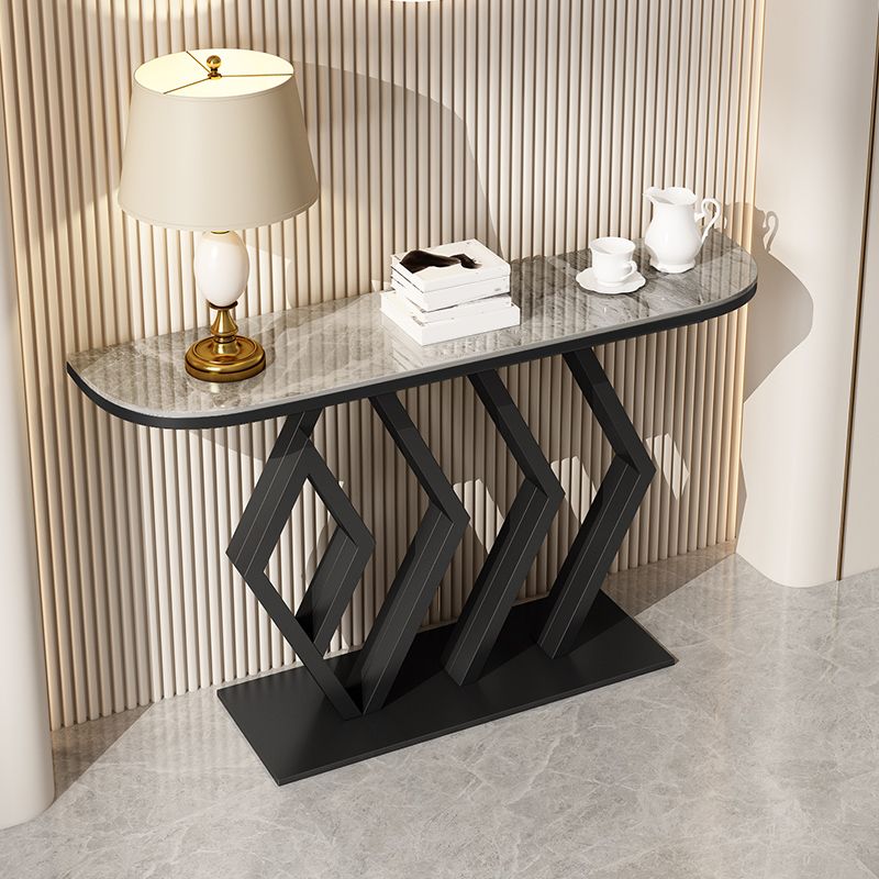 Tabella della console di pietra Metallino Tabella accento per resistenza graffiata, 31,49 "di alto livello