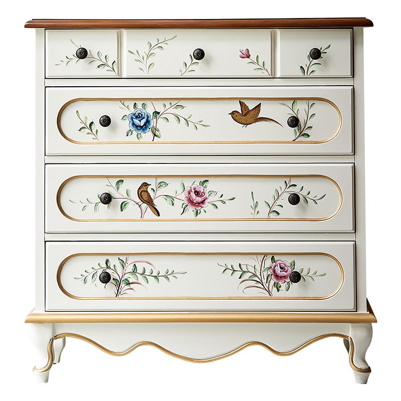 Tocador de cofre de almacenamiento tradicional estadounidense tocador de madera con cajones