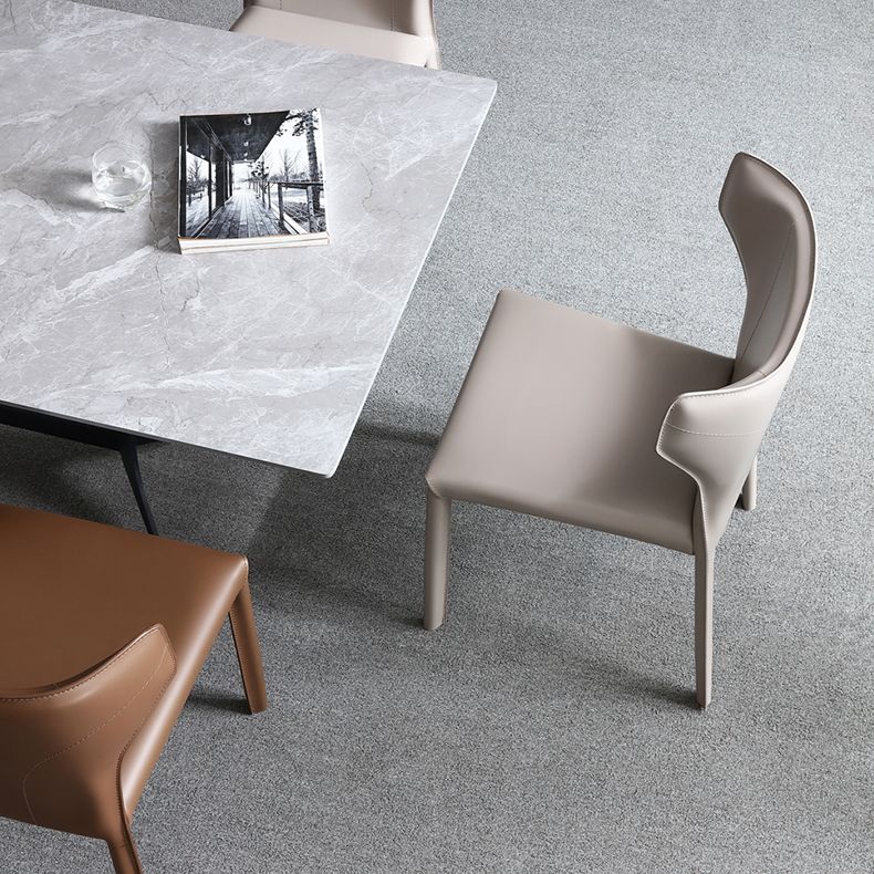 Designer Style Saddle Leather Home Side Chair Matte Finish Wingback Dining Chair (Set of 2) Clearhalo ' kitchen&dining_furn' 'Dining Chairs' 'Dining Tables & Seating' 'dining_chair' 'furn' 'furn_dining_chair' 'Furniture' 'furniture_dining_chair' 'Kitchen & Dining Furniture' 'kitchen' 1200x1200_07916488-d294-4362-b546-b39ad7a54891