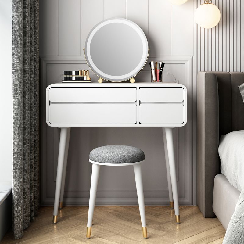 Modern Wooden Vanity Set with Stool for Living Room 31.5" High