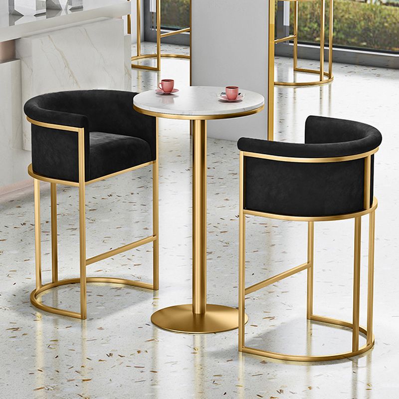 Glam 1/3/5 Pieces Bar Table Set Rectangle Stone Counter Table with High Stools for Kitchen Clearhalo 'Bar Furniture' 'furn' 'furn_home_bar_bar_sets' 'Furniture' 'Home Bars & Bar Sets' 'home_bar_bar_sets' 'Kitchen & Dining Furniture' 1200x1200_07933ab2-3b8a-446c-bcdf-05ae100247fc