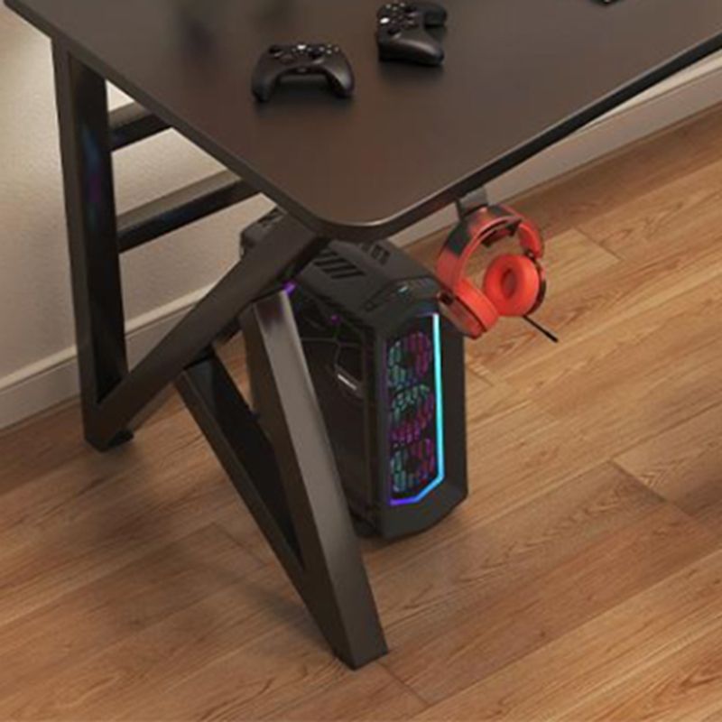 Wooden Writing Desk Antique Finish Computer Desk with Metal Legs Clearhalo 'furn' 'furn_office_desk' 'Furniture' 'Office Desks' 'Office Furniture' 'office_desk' 1200x1200_079613cc-3386-4664-9c85-107688483909